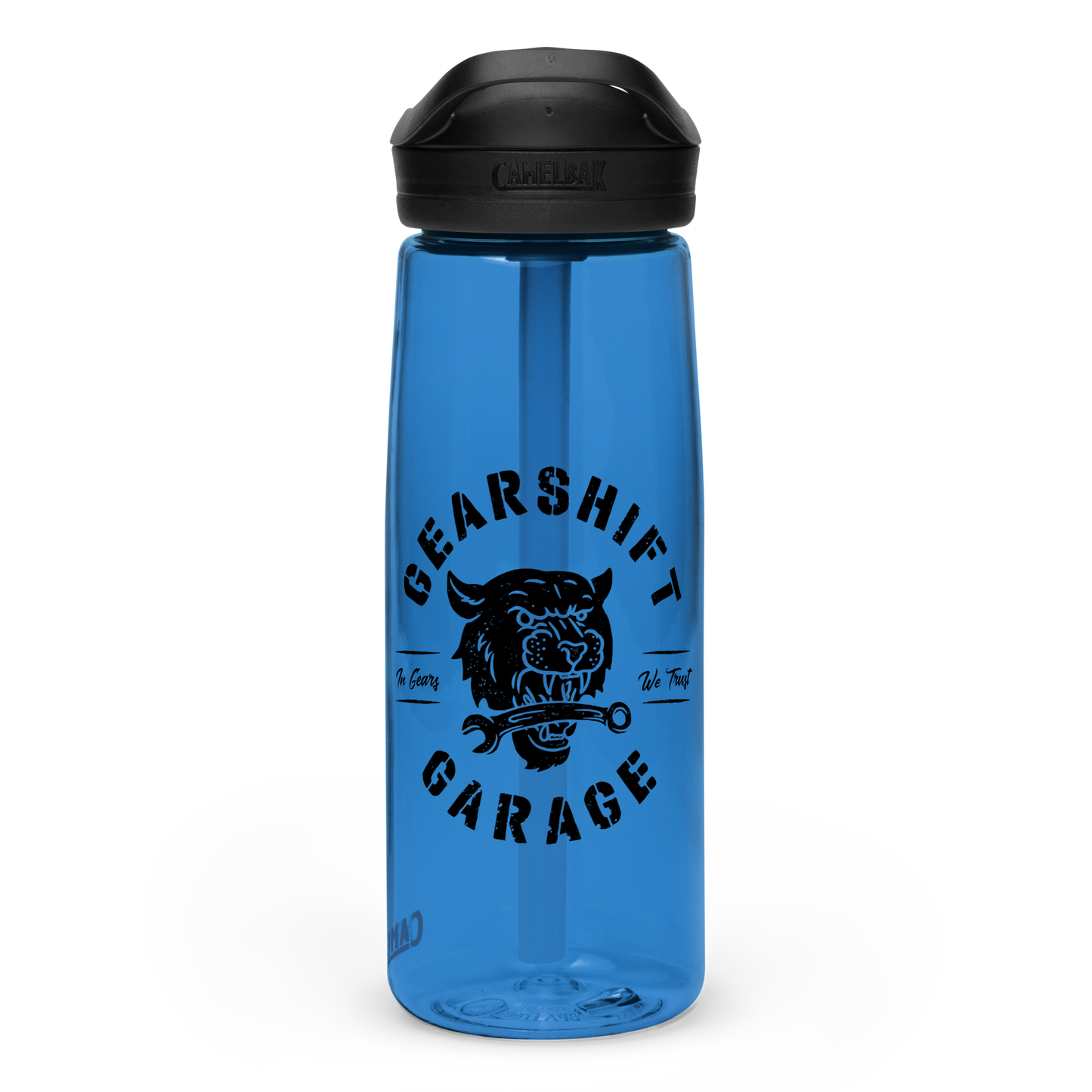 Gearshift Garage Shop Cat - sports water bottle